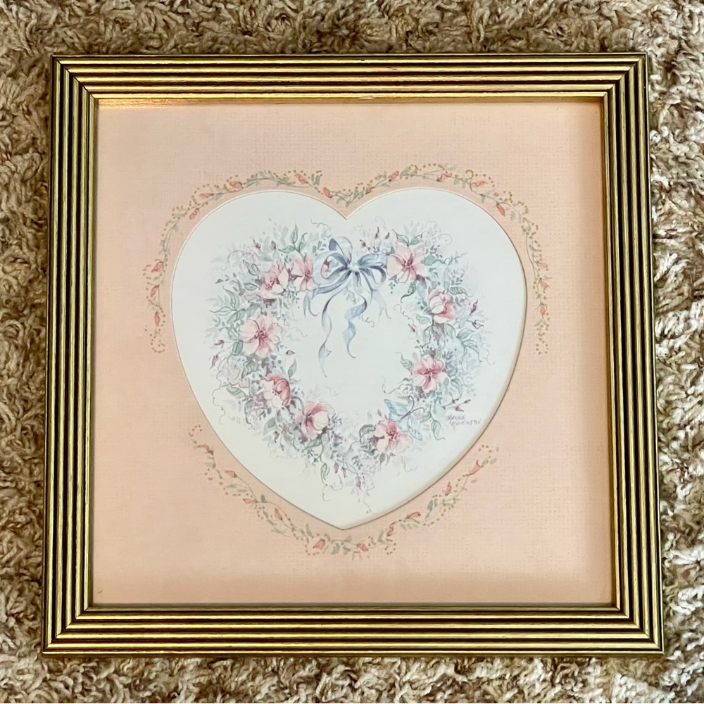 Framed, Matted Heart Picture